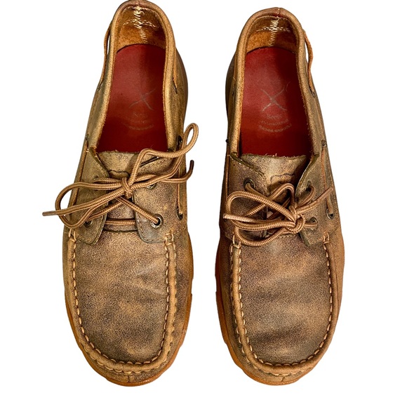 Twisted X Brown Leather Lace Up Loafers Women’s Size 7.5 - Picture 4 of 8